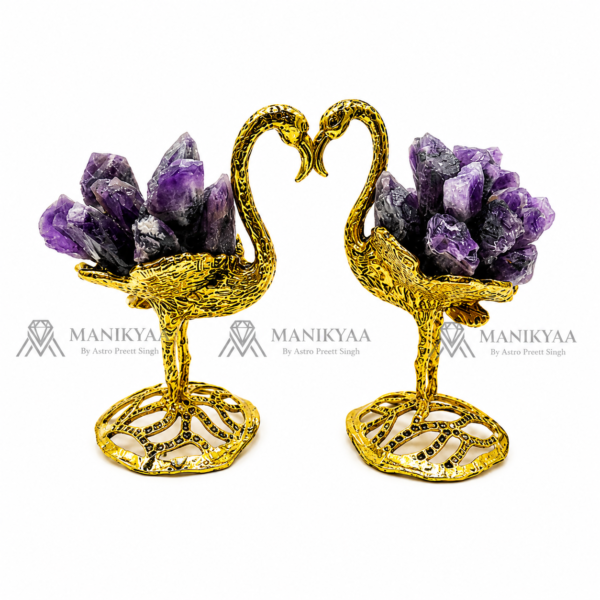 Amethyst Bird Cluster Sculpture for Peace and Protection