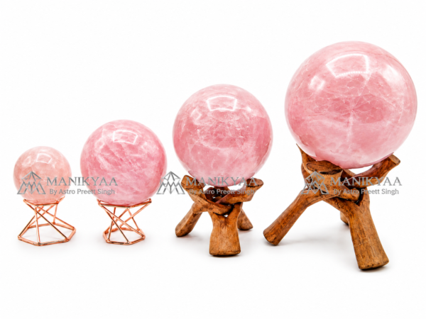 Natural Rose Quartz Sphere | Energised Crystal Sphere with Stand