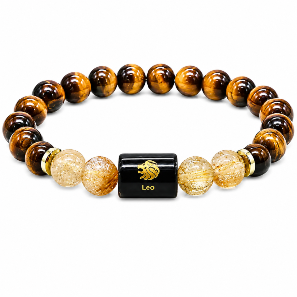 Natural Leo Zodiac Bracelet | Energised Tiger Eye & Citrine Crystal Bracelet