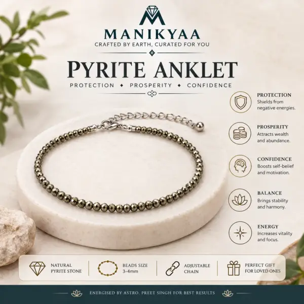 Authentic Pyrite Anklet for Wealth